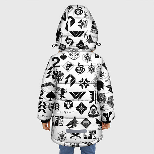 Зимняя куртка для девочки DESTINY 2 LOGO PATTERN ДЕСТИНИ / 3D-Черный – фото 4