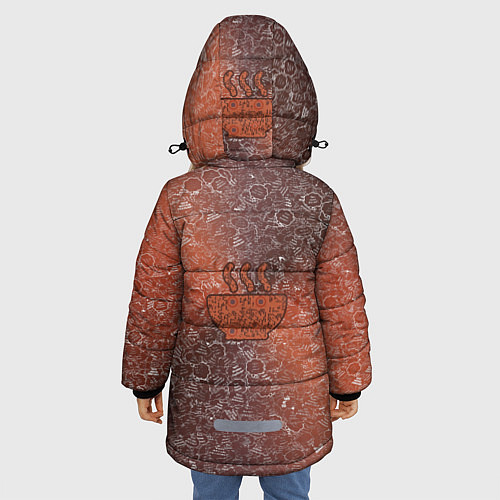 Зимняя куртка для девочки Горячее блюдо на фоне АПВ 8 4 2 9 / 3D-Черный – фото 4