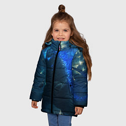 Куртка зимняя для девочки ГОДЗИЛЛА В МОРЕ, цвет: 3D-черный — фото 2