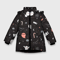 Куртка зимняя для девочки Halloween Dark, цвет: 3D-черный