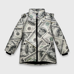 Куртка зимняя для девочки Dollars money, цвет: 3D-черный
