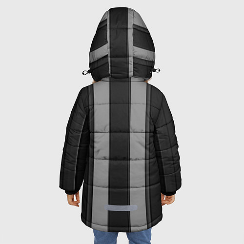 Зимняя куртка для девочки Ретро полосы / 3D-Черный – фото 4