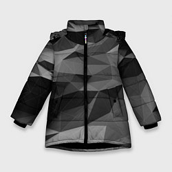Куртка зимняя для девочки Чб абстракция, цвет: 3D-черный
