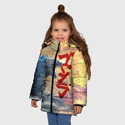 Куртка зимняя для девочки ГОДЗИЛЛА АТАКУЕТ!, цвет: 3D-черный — фото 2