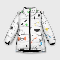 Куртка зимняя для девочки TOCA BOCA УЗОР ФОН, цвет: 3D-черный