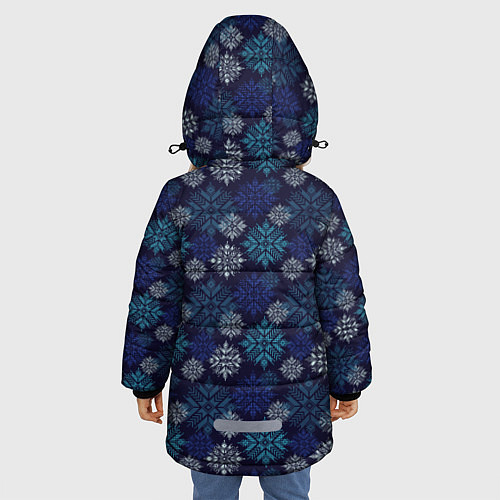Зимняя куртка для девочки Свитер узоры / 3D-Черный – фото 4