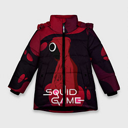 Куртка зимняя для девочки Игра в кальмара Red Black, цвет: 3D-черный