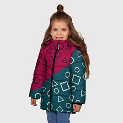 Куртка зимняя для девочки Игра в кальмара, цвет: 3D-черный — фото 2