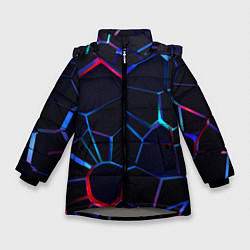 Зимняя куртка для девочки Неоновые 3D плиты Неоновые плиты