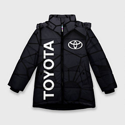 Куртка зимняя для девочки Toyota 3D плиты, цвет: 3D-черный