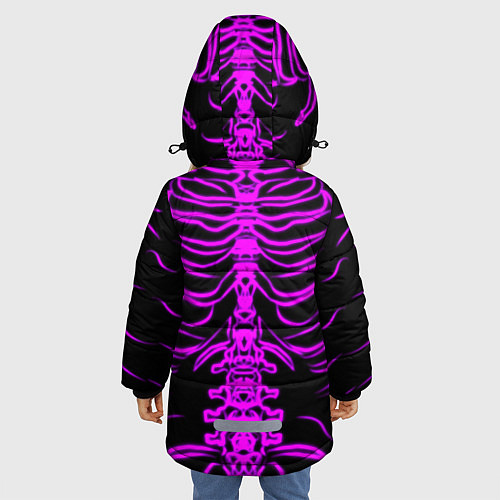Зимняя куртка для девочки Розовые кости / 3D-Черный – фото 4