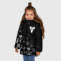 Куртка зимняя для девочки DESTINY LOGOBOMBING, цвет: 3D-черный — фото 2