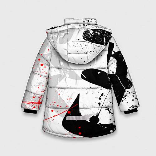 Зимняя куртка для девочки GHOST OF TSUSHIMA ПРИЗРАК ЦУСИМЫ БЕЛЫЙ / 3D-Светло-серый – фото 2