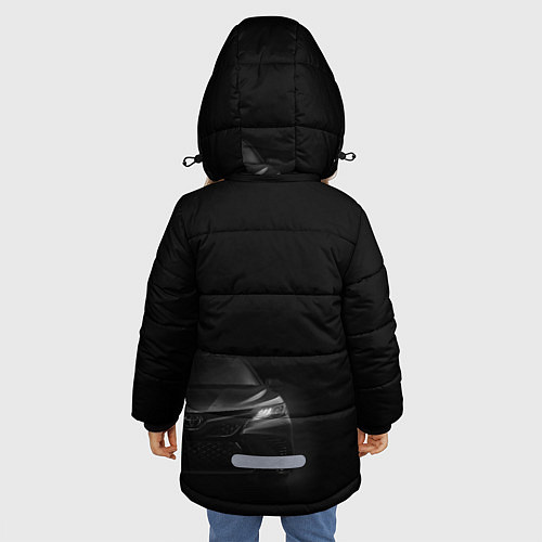 Зимняя куртка для девочки Черная Тойота Камри / 3D-Черный – фото 4