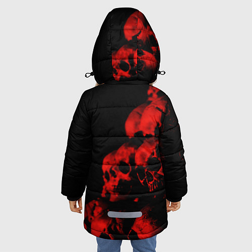 Зимняя куртка для девочки Черепа свалка / 3D-Черный – фото 4