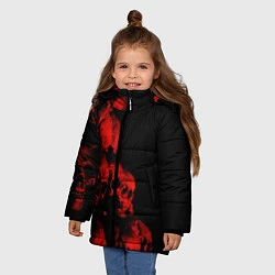 Куртка зимняя для девочки Черепа свалка, цвет: 3D-черный — фото 2