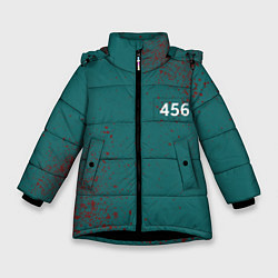 Куртка зимняя для девочки Игра в кальмара: Персонаж 456, цвет: 3D-черный