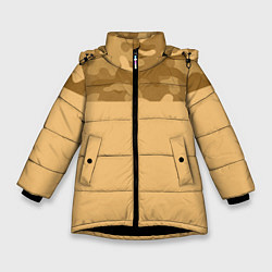 Куртка зимняя для девочки Песочный, цвет: 3D-черный