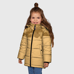 Куртка зимняя для девочки Песочный, цвет: 3D-черный — фото 2
