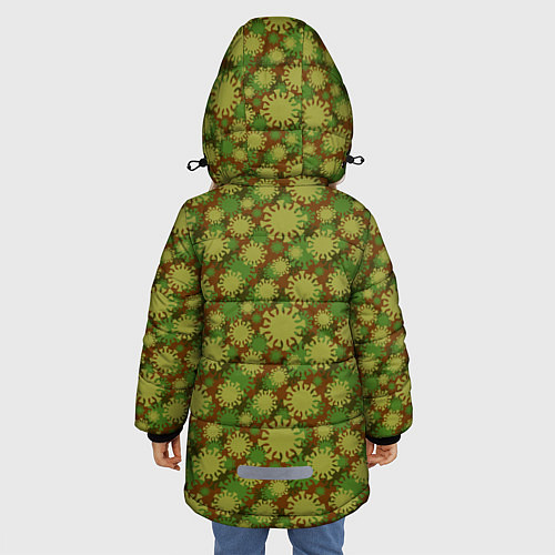 Зимняя куртка для девочки КоронаВирус камуфляж / 3D-Черный – фото 4