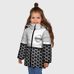 Куртка зимняя для девочки Nissan Стальная решетка, цвет: 3D-черный — фото 2