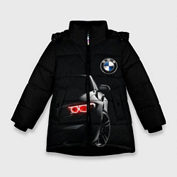 Куртка зимняя для девочки BMW МИНИМЛ, цвет: 3D-черный