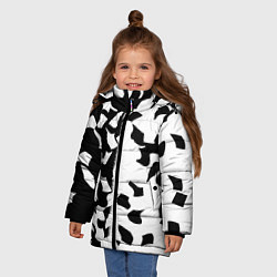 Куртка зимняя для девочки Черно-белый камуфляж, цвет: 3D-красный — фото 2