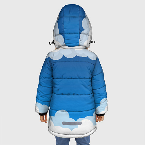 Зимняя куртка для девочки Полёт в облаках / 3D-Черный – фото 4
