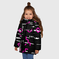 Куртка зимняя для девочки Squid Gam: Узоры, цвет: 3D-красный — фото 2
