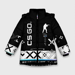 Куртка зимняя для девочки Поток информации СS:GO, цвет: 3D-черный