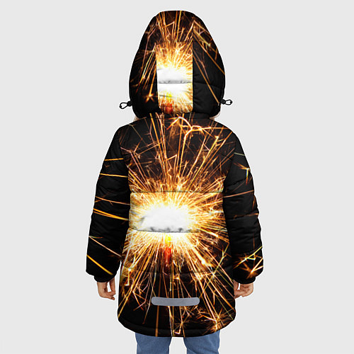 Зимняя куртка для девочки Фейерверк души / 3D-Черный – фото 4