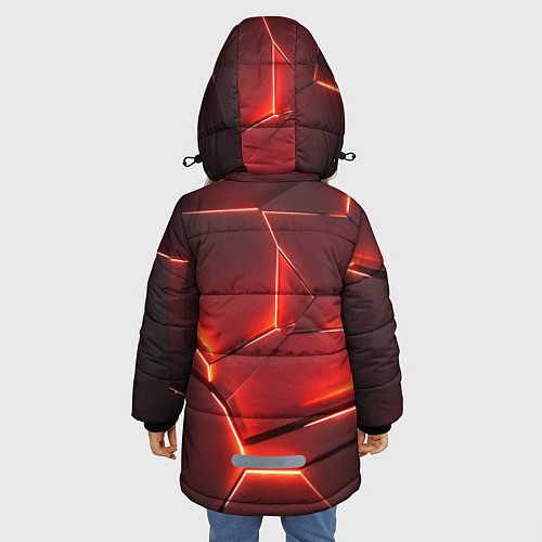 Зимняя куртка для девочки ПЛИТЫ НА НЕОНЕ / 3D-Черный – фото 4
