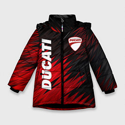Куртка зимняя для девочки DUCATI RED STYLE MOTOCYCLE, цвет: 3D-черный