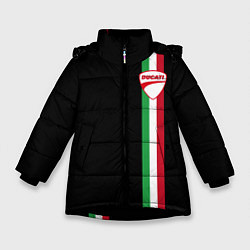 Куртка зимняя для девочки DUCATI MOTOCYCLE ITALY LINE, цвет: 3D-черный