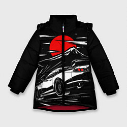 Куртка зимняя для девочки Toyota Supra: Red Moon, цвет: 3D-красный