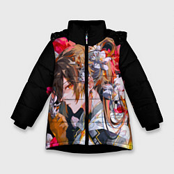 Куртка зимняя для девочки Чжун Ли в цветах Genshin impact, цвет: 3D-черный