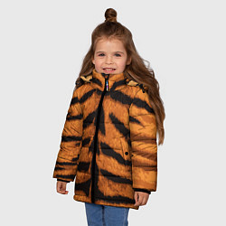 Куртка зимняя для девочки ТИГРИНАЯ ШКУРА, цвет: 3D-черный — фото 2