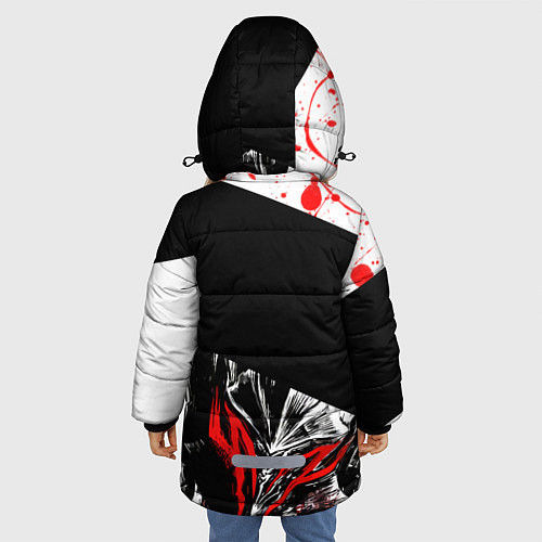 Зимняя куртка для девочки Берсерк черная маска с логотипом / 3D-Черный – фото 4