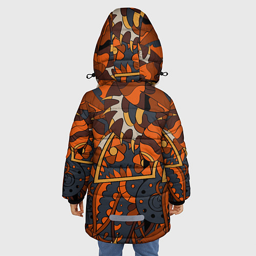 Зимняя куртка для девочки Абстрактные текстуры / 3D-Черный – фото 4
