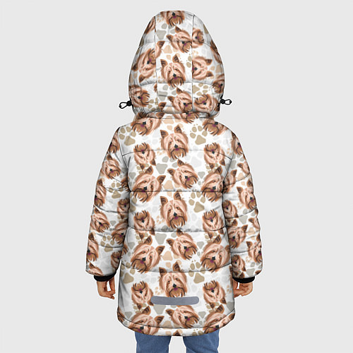 Зимняя куртка для девочки Йоркширский Терьер York / 3D-Черный – фото 4