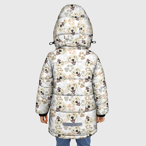 Зимняя куртка для девочки Лабрадор Золотистый Ретривер / 3D-Черный – фото 4