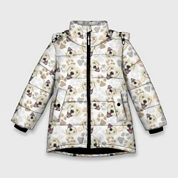 Куртка зимняя для девочки Лабрадор Золотистый Ретривер, цвет: 3D-черный