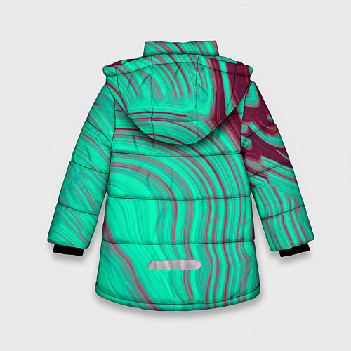 Зимняя куртка для девочки Зеленый прилив / 3D-Светло-серый – фото 2