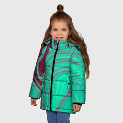 Куртка зимняя для девочки Зеленый прилив, цвет: 3D-светло-серый — фото 2