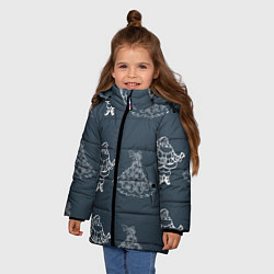 Куртка зимняя для девочки Санта у елочки, цвет: 3D-черный — фото 2