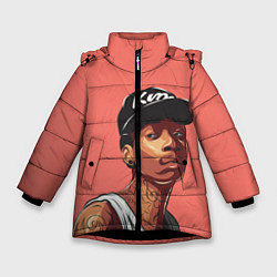 Куртка зимняя для девочки Wiz Khalifa Art, цвет: 3D-черный