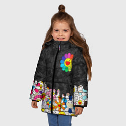 Куртка зимняя для девочки MURAKAMI МУРАКАМИ ПОТЕКИ, цвет: 3D-светло-серый — фото 2