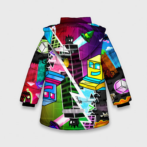 Зимняя куртка для девочки Geometry Dash: Parallel Worlds / 3D-Светло-серый – фото 2