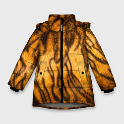 Куртка зимняя для девочки Шкура тигра 2022, цвет: 3D-светло-серый