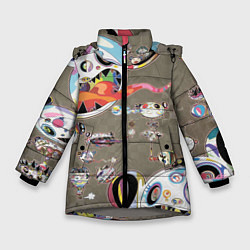 Куртка зимняя для девочки Арт Монстров, цвет: 3D-светло-серый